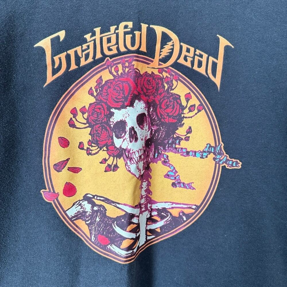 Grateful Dead Bertha Skull & Roses Black Sweatshirt Women SMALL Retro 70s - Picture 3 of 9